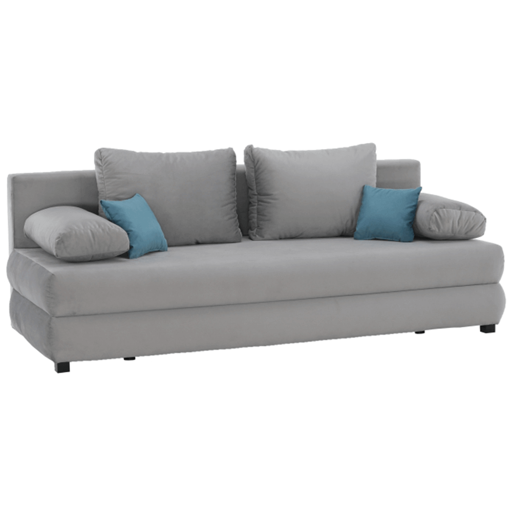 Canapea extensibila CLIV, textil gri/turcoaz