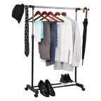 Cuier mobil HILAR, inox/plastic negru