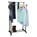 Cuier mobil OLIVER, inox/plastic negru