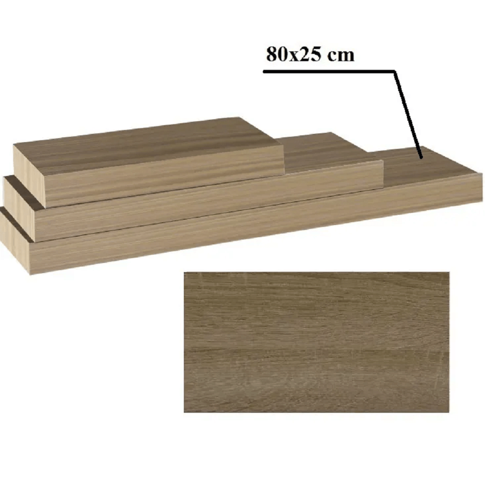 Polita 80x25 din MDF GANA FY 11044-4, stejar trufa