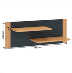 Raft FIDEL, stejar kraft auriu / grafit gri