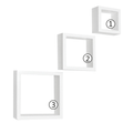 Set rafturi 3 buc KVADRO NEW DR-WS-6103, alb