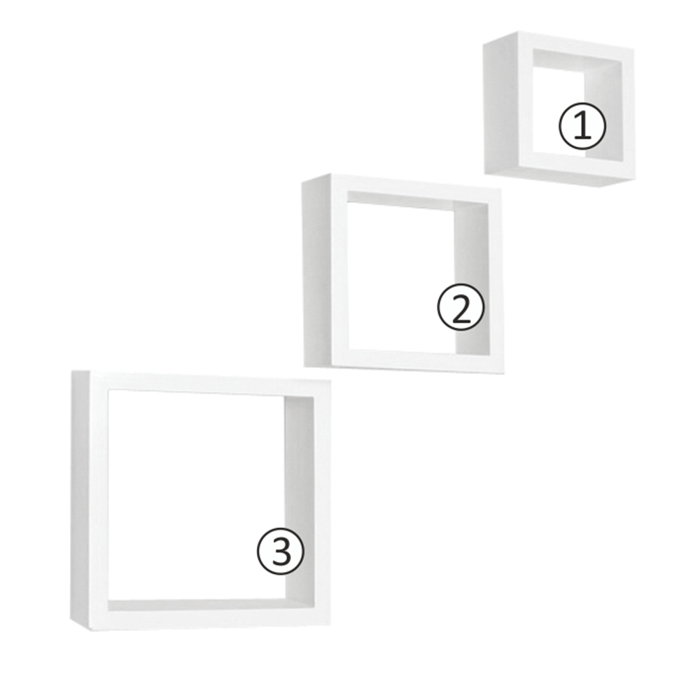 Set rafturi 3 buc KVADRO NEW DR-WS-6103, alb