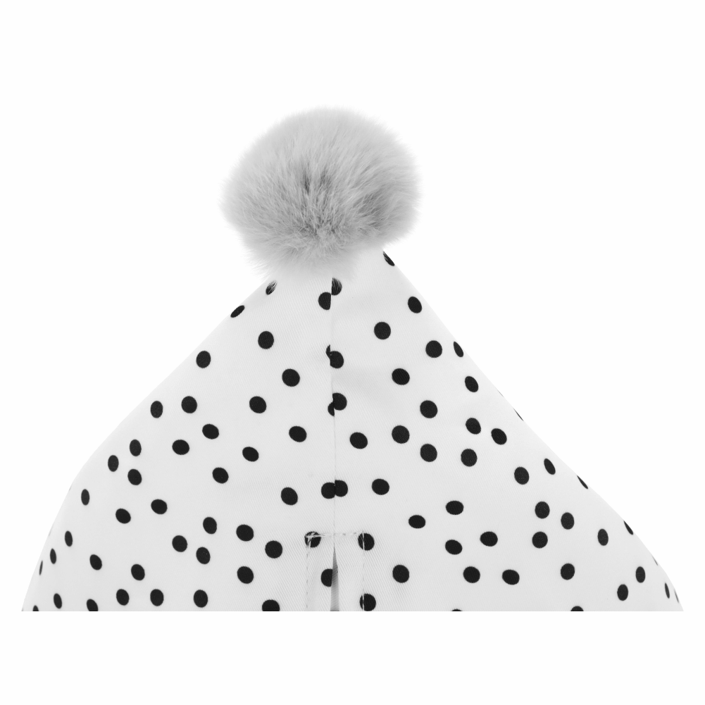 Fotoliu sac POMPOM, alb / roz / gri