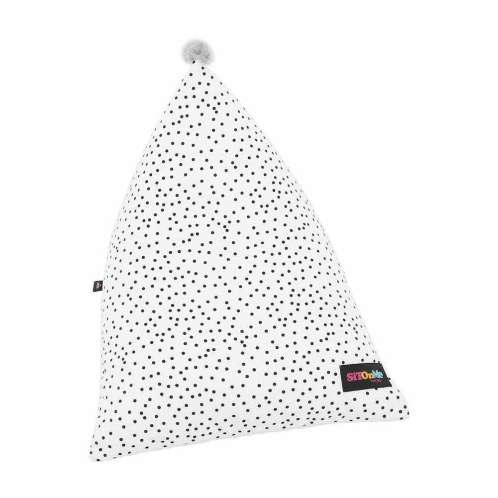Fotoliu sac POMPOM, alb / roz / gri