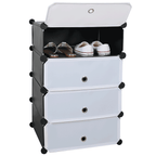 Pantofar PORET, negru / alb