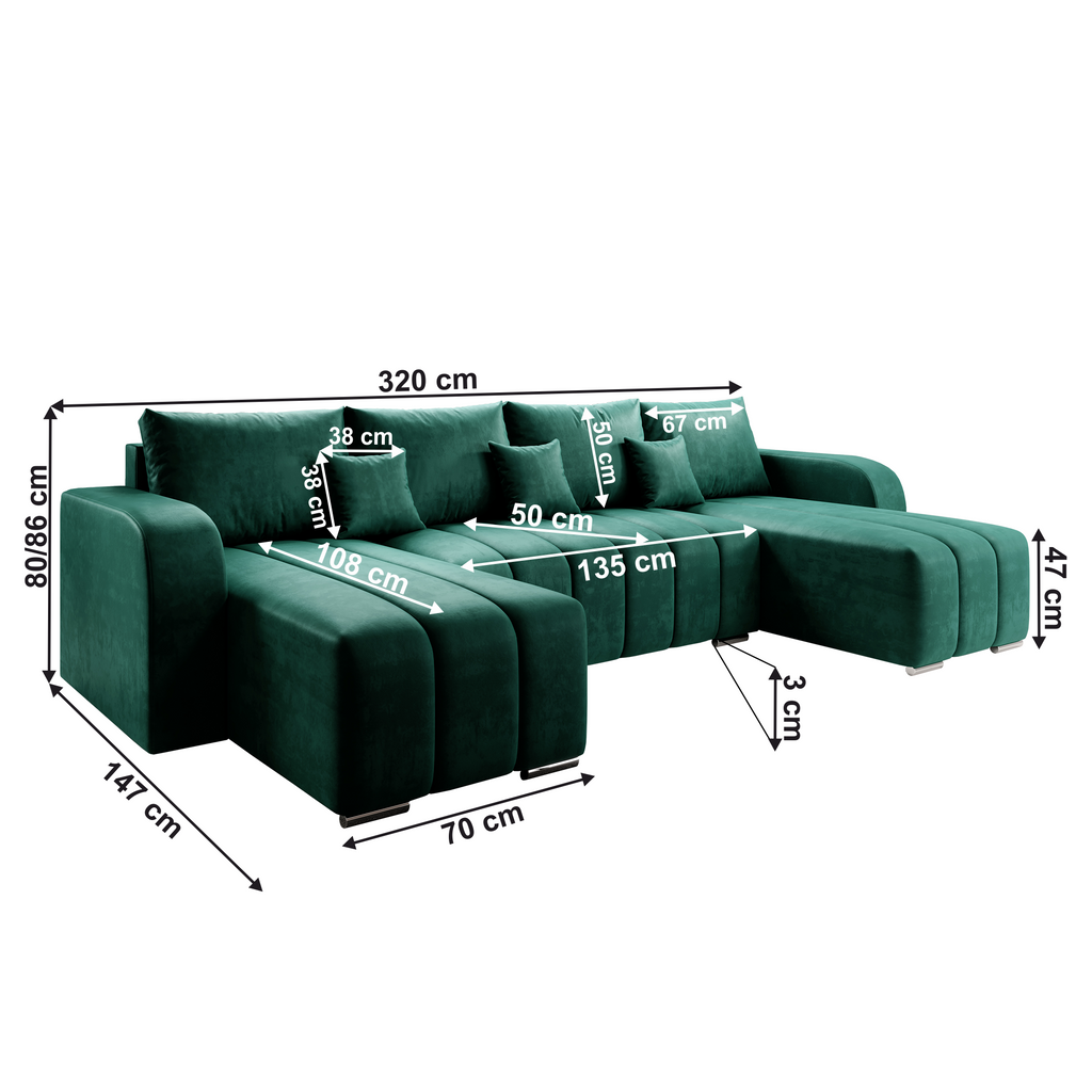 Coltar in forma de U extensibil PORIMA, vedere 3