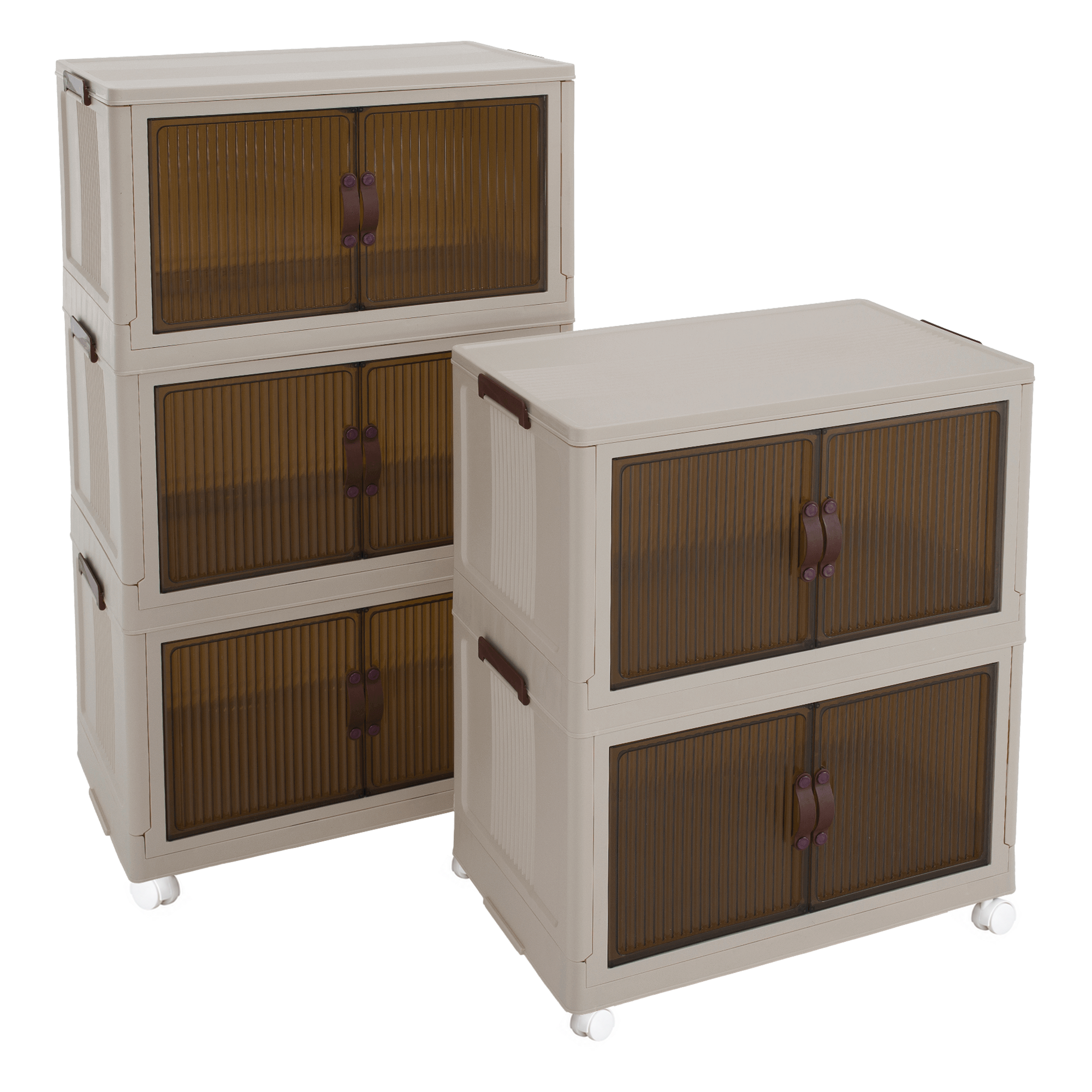 Dulap modular POSA, alb / maro