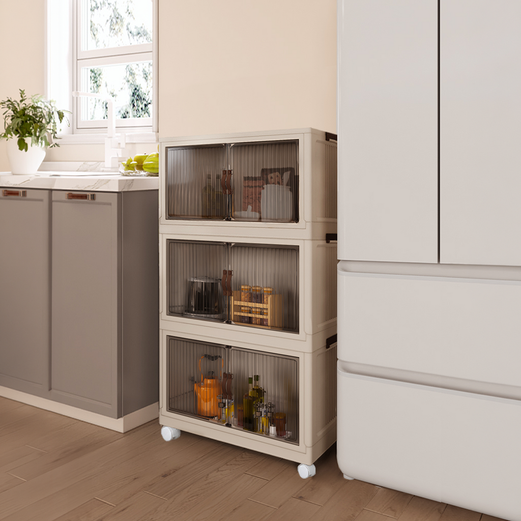 Dulap modular POSA, alb / maro
