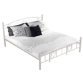 Pat de metal cu somiere BRITA NEW, alb