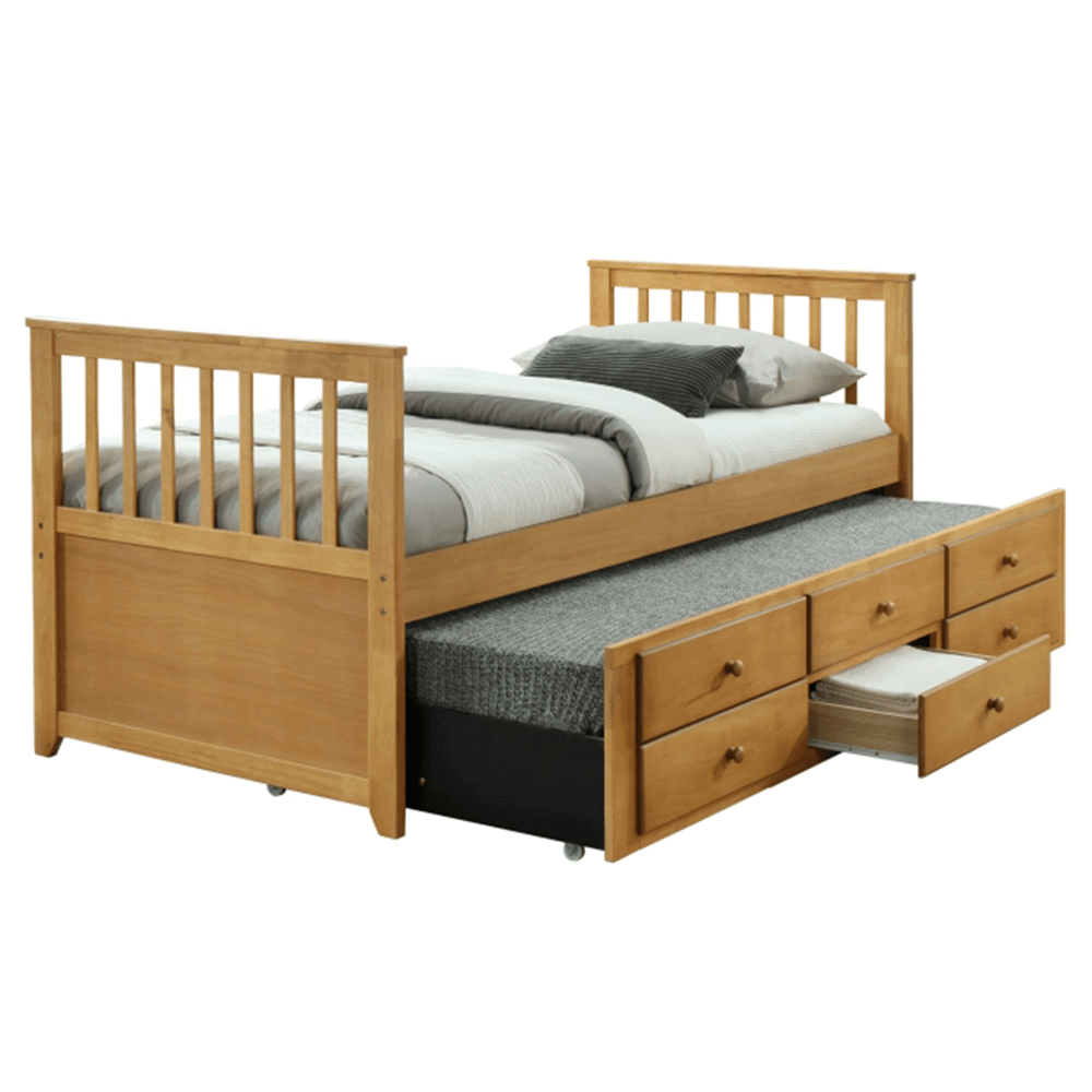 Pat cu un pat suplimentar AUSTIN NEW, stejar