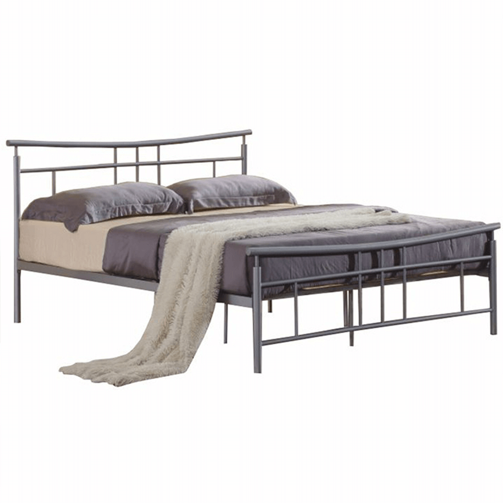 Cadru pat cu somiera DORADO NEW, metal argintiu