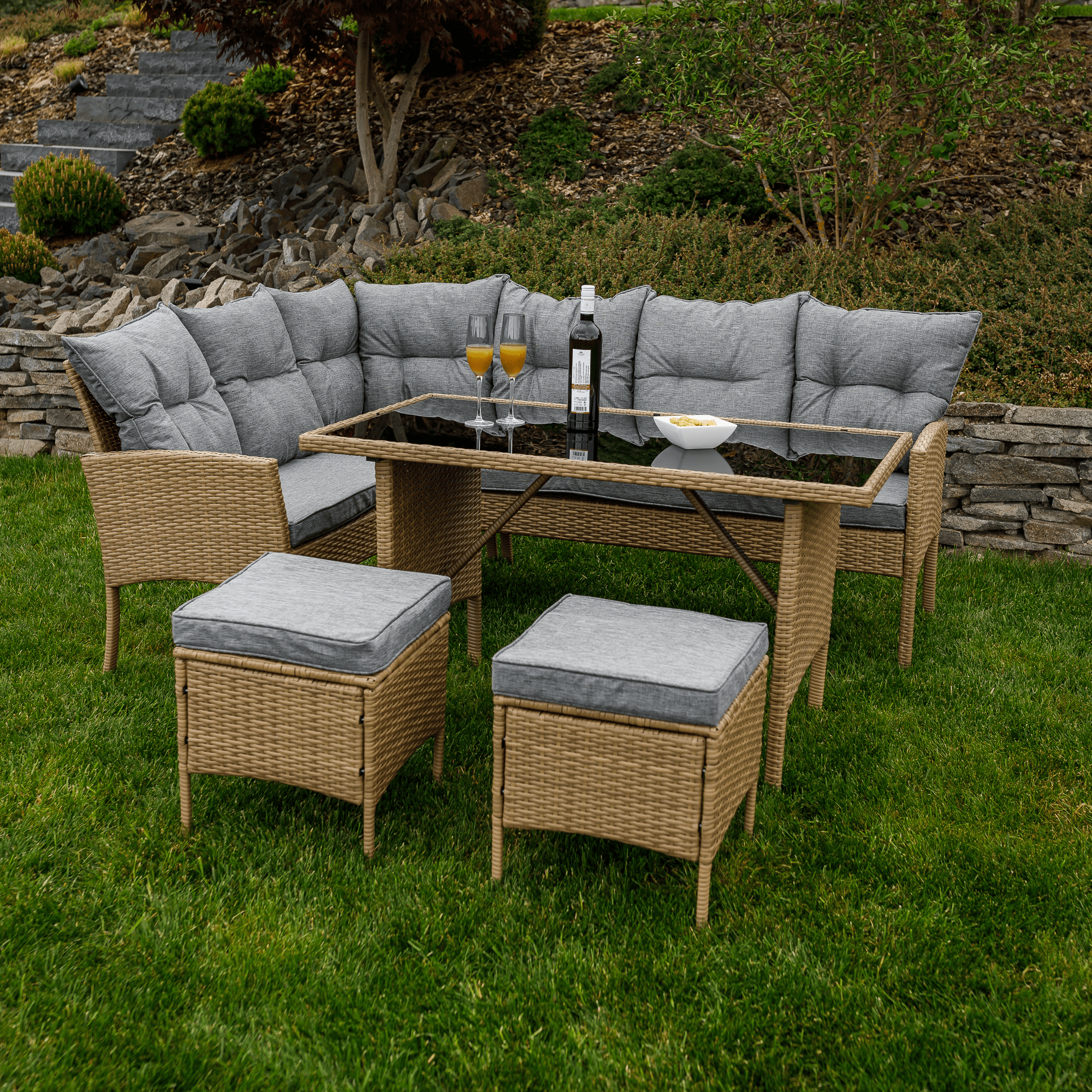 Set gradina RANDI, gri deschis