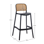 Scaun de bar RAVID, negru / bej