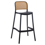 Scaun de bar RAVID NEW TYP 3, stivuibil, negru/bej