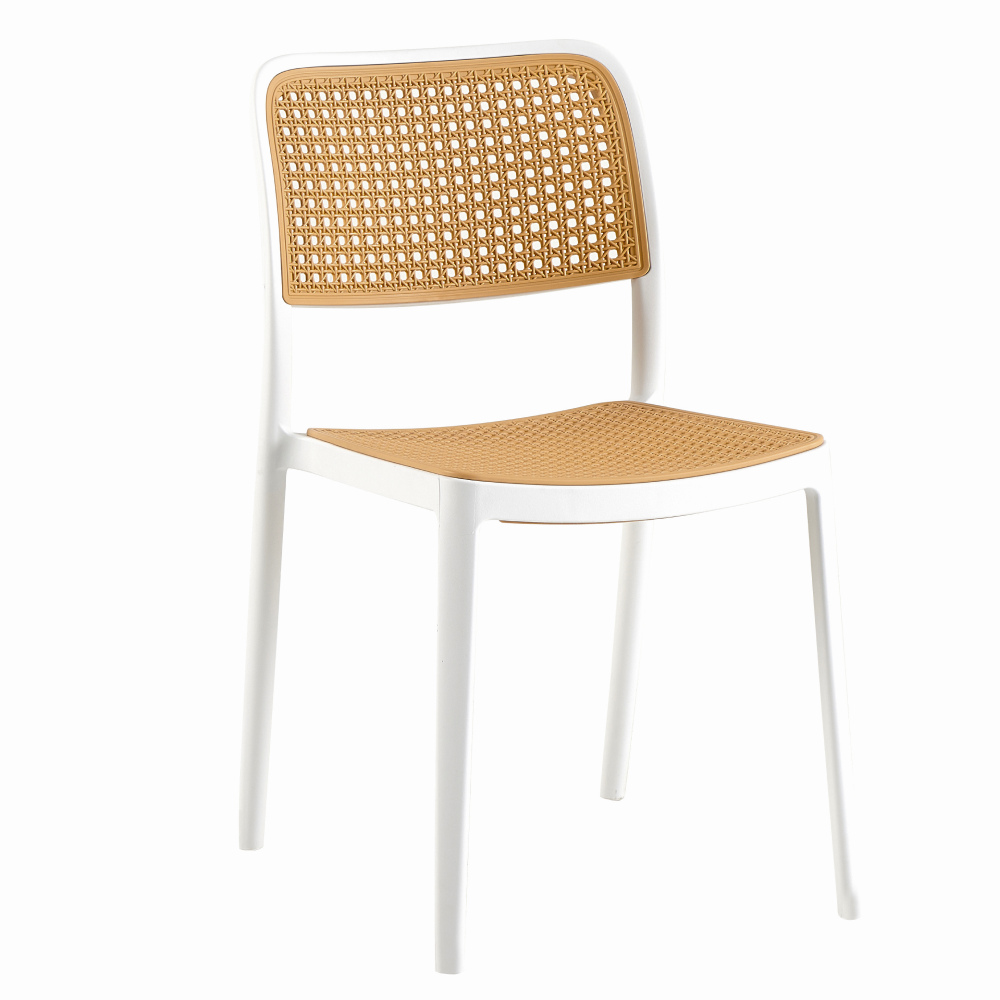 Scaun RAVID TIP 1, stivuibil, alba/bej