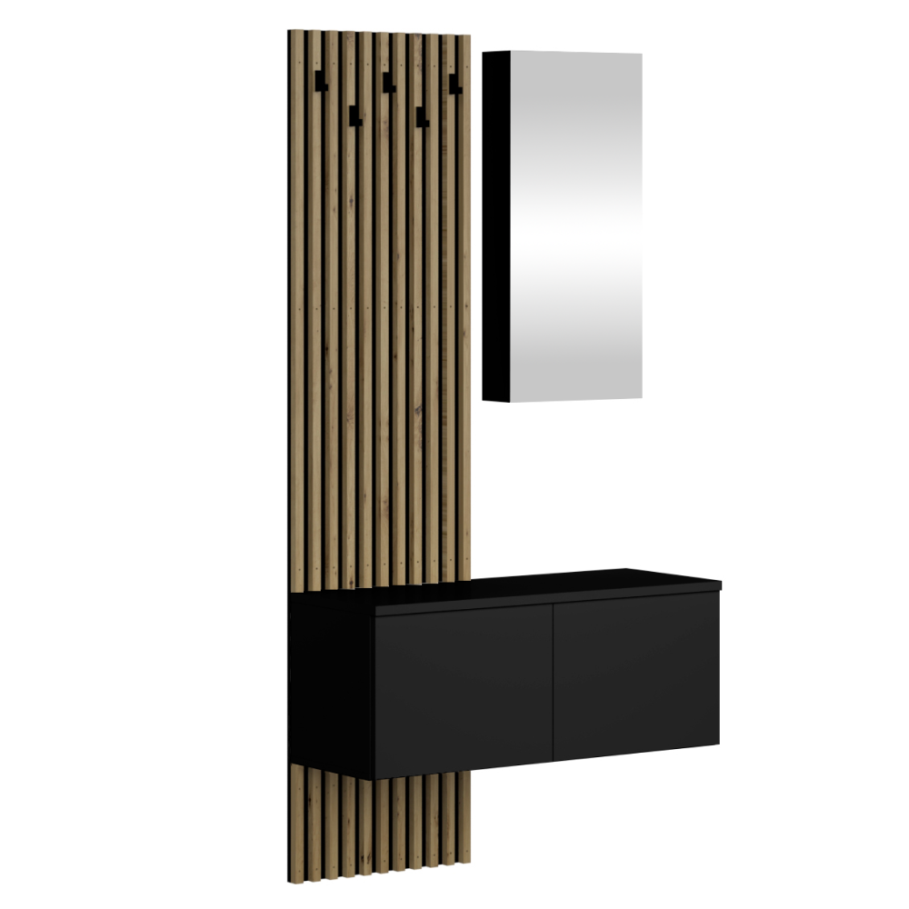 Set de hol REBEKA, stejar negru/artisan
