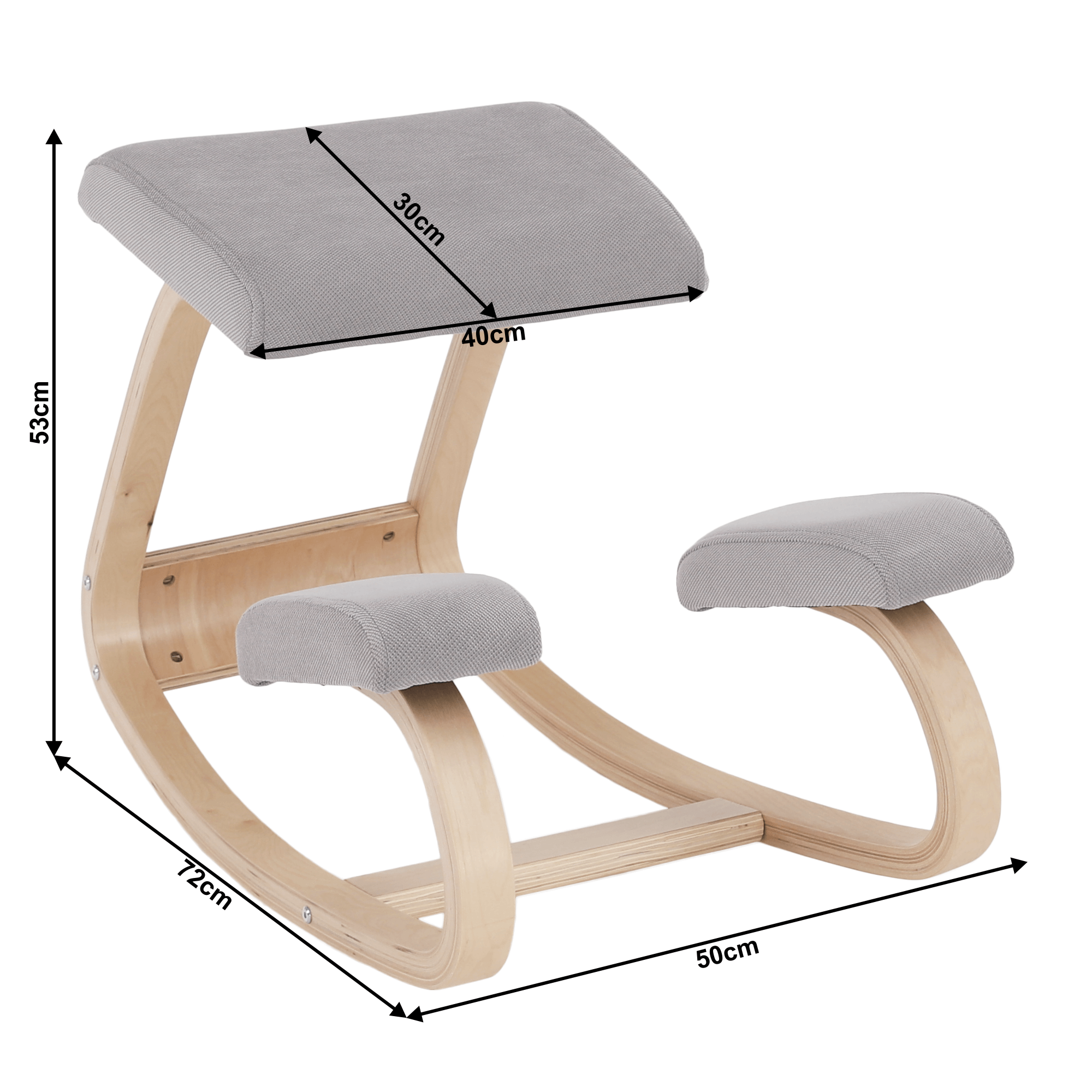 Scaun ergonomic tapitat RENAR, vedere 3