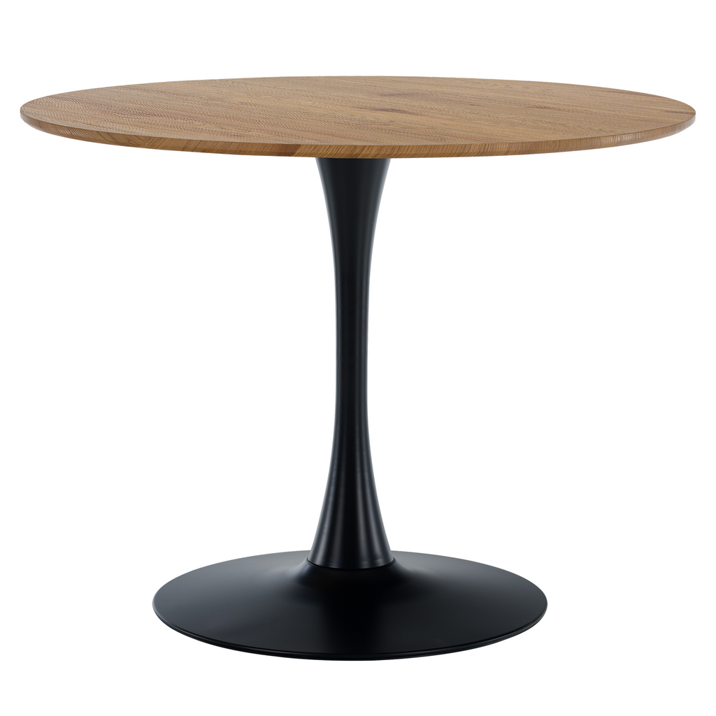 Masa de sufragerie REVENTON NEW, rotunda, stejar/negru, diametru 110 cm