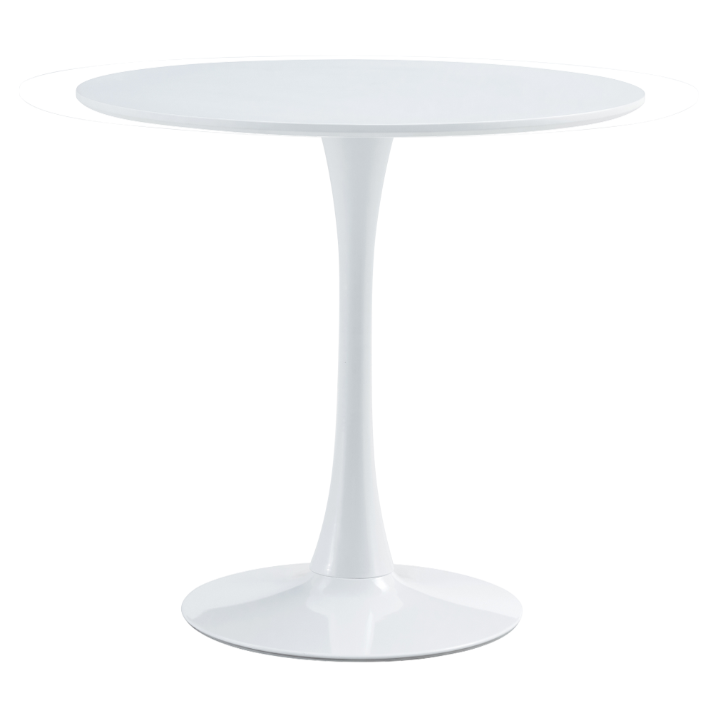 Masa dining REVENTON NEW, runda, alb mat, diametru 80 cm