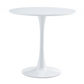 Masa dining REVENTON NEW, runda, alb mat, diametru 80 cm