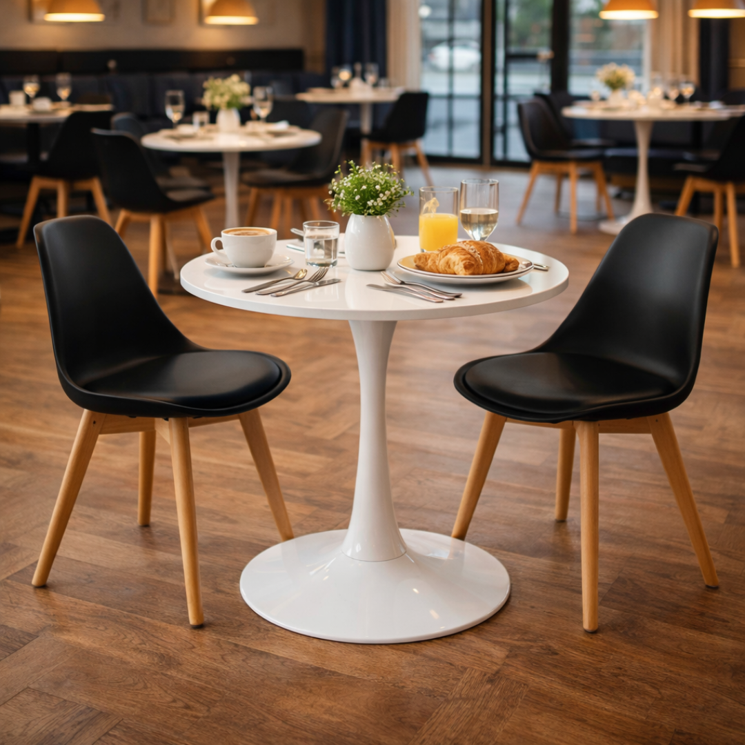 Masa dining REVENTON, alb mat