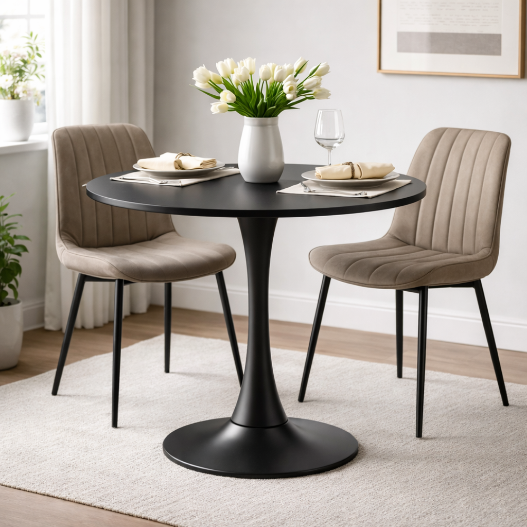Masa dining REVENTON, negru
