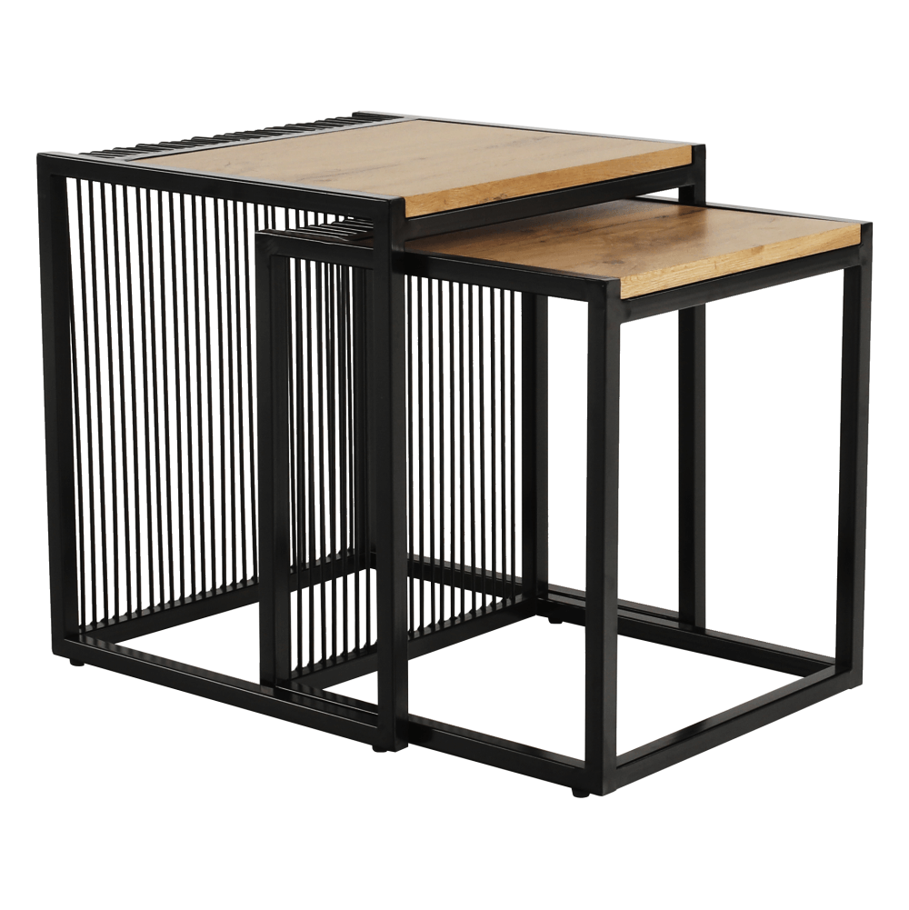 Set a doua masute de cafea RIMBO, stejar/negru