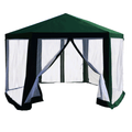 Pavilion cort pentru gradina RINGE TIP 1 6 laturi, 9m, verde/alb