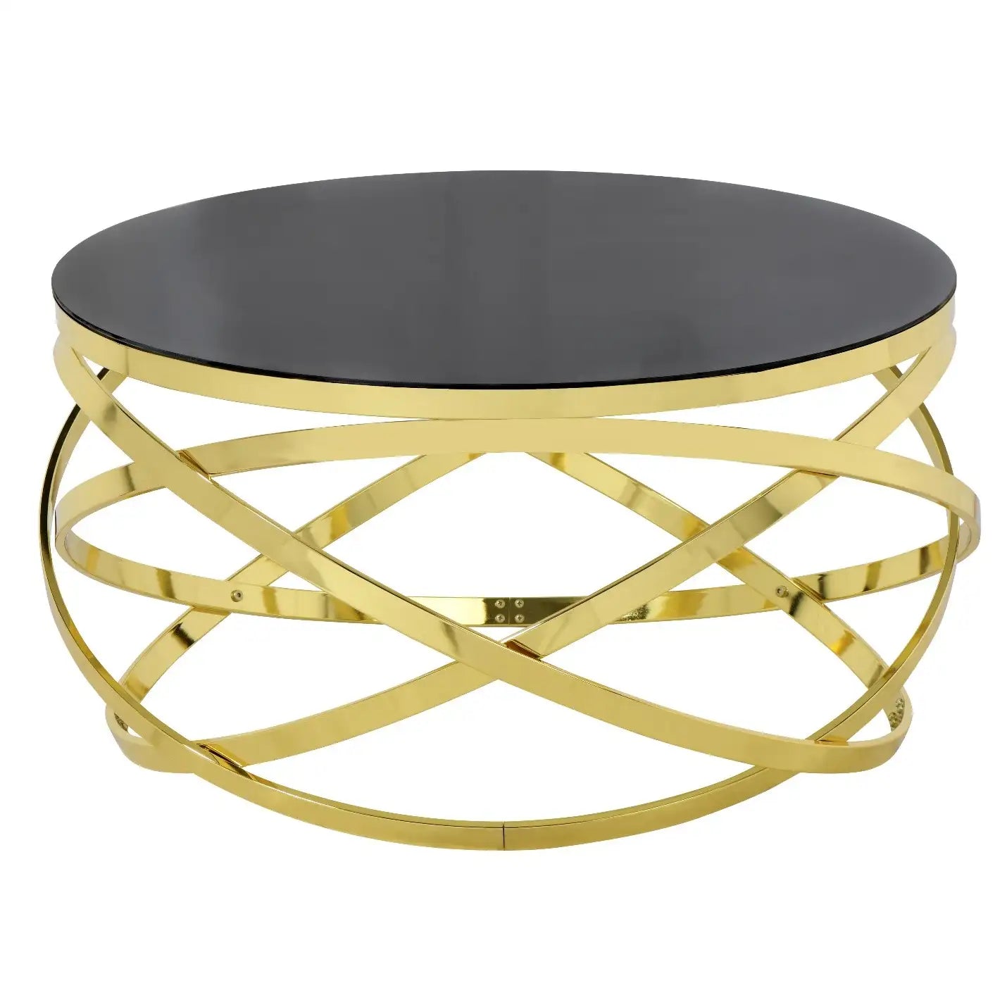 Masuta de cafea Rio Modern rotunda, auriu – Maxinova (imaginea 1)