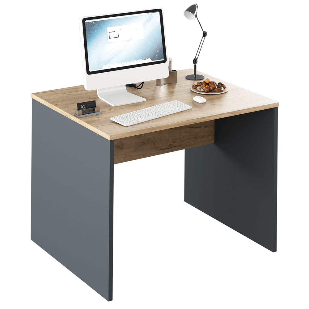 Masa de birou RIOMA NEW TYP 12, grafit/stejar artisan
