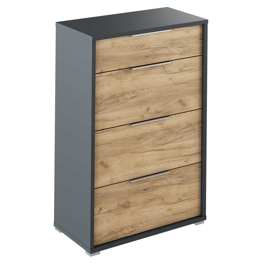 Scrin cu sertare RIOMA NEW TYP 22, grafit/stejar artizanal