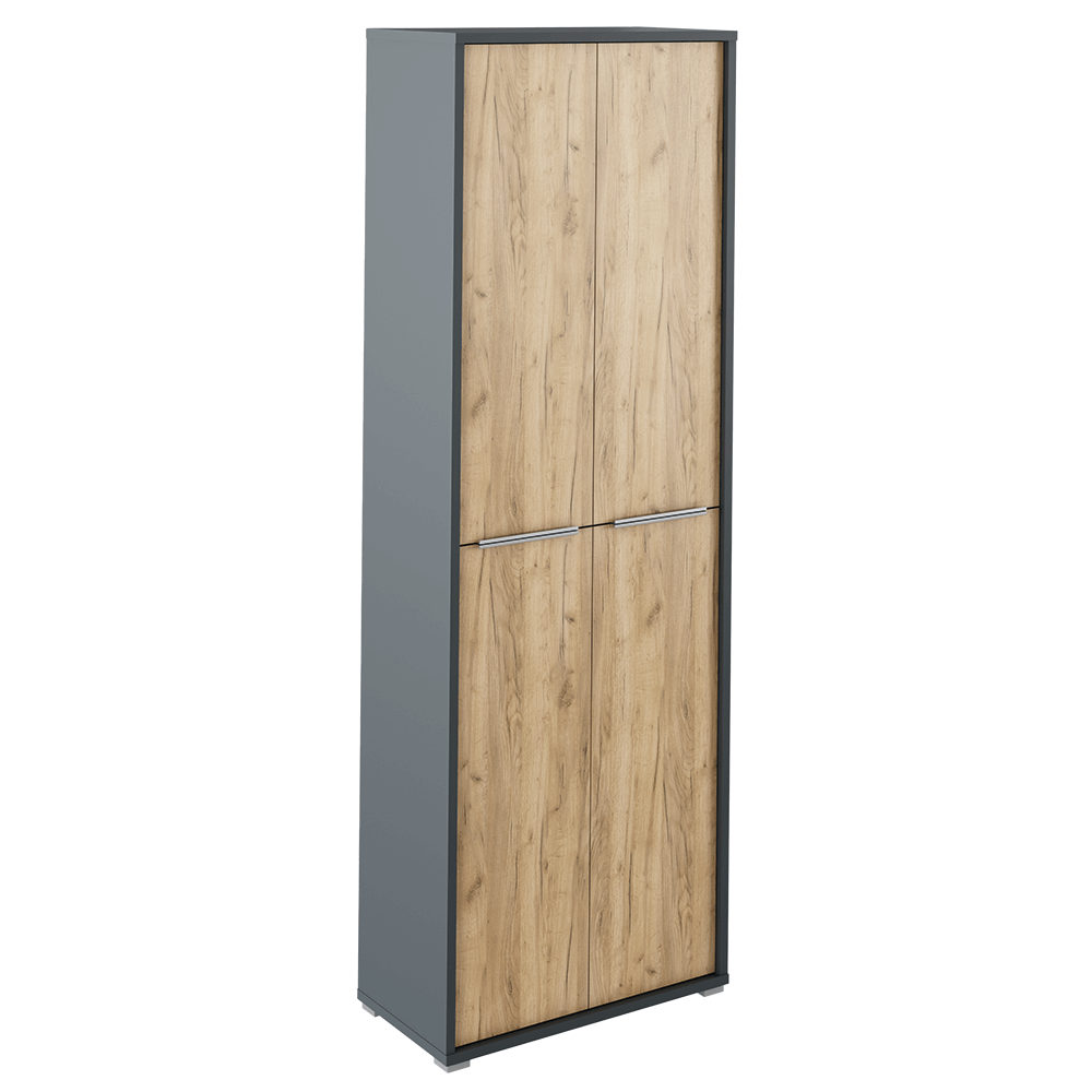 Dulap inalt cu polite RIOMA NEW TYPE 05, grafit/stejar artizanal