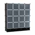 Organizator de dulap modular RODAN TYPE 2, negru/alb lapte