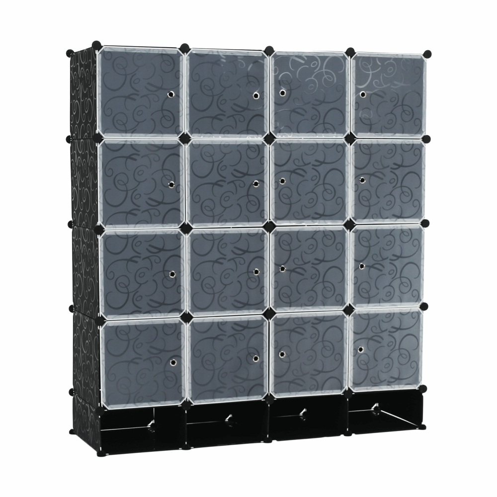 Organizator de dulap modular RODAN TYPE 2, negru/alb lapte