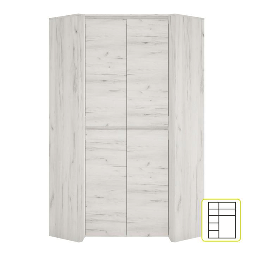 Dulap de colt typ 21 ANGEL, alb craft