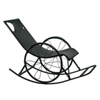 Scaun balansoar ROKIN, ratan/metal, negru