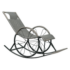 Scaun de balansare ROKIN, ratan/metal, gri
