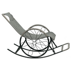 Scaun de balansare, ratan/metal, gri, ROKIN