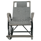 Scaun de balansare, ratan/metal, gri, ROKIN