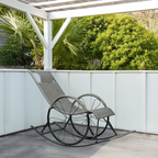 Scaun de balansare, ratan/metal, gri, ROKIN