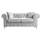 Canapea extensibila de lux 2 locuri ROMANO, stofa gri deschis Velvet