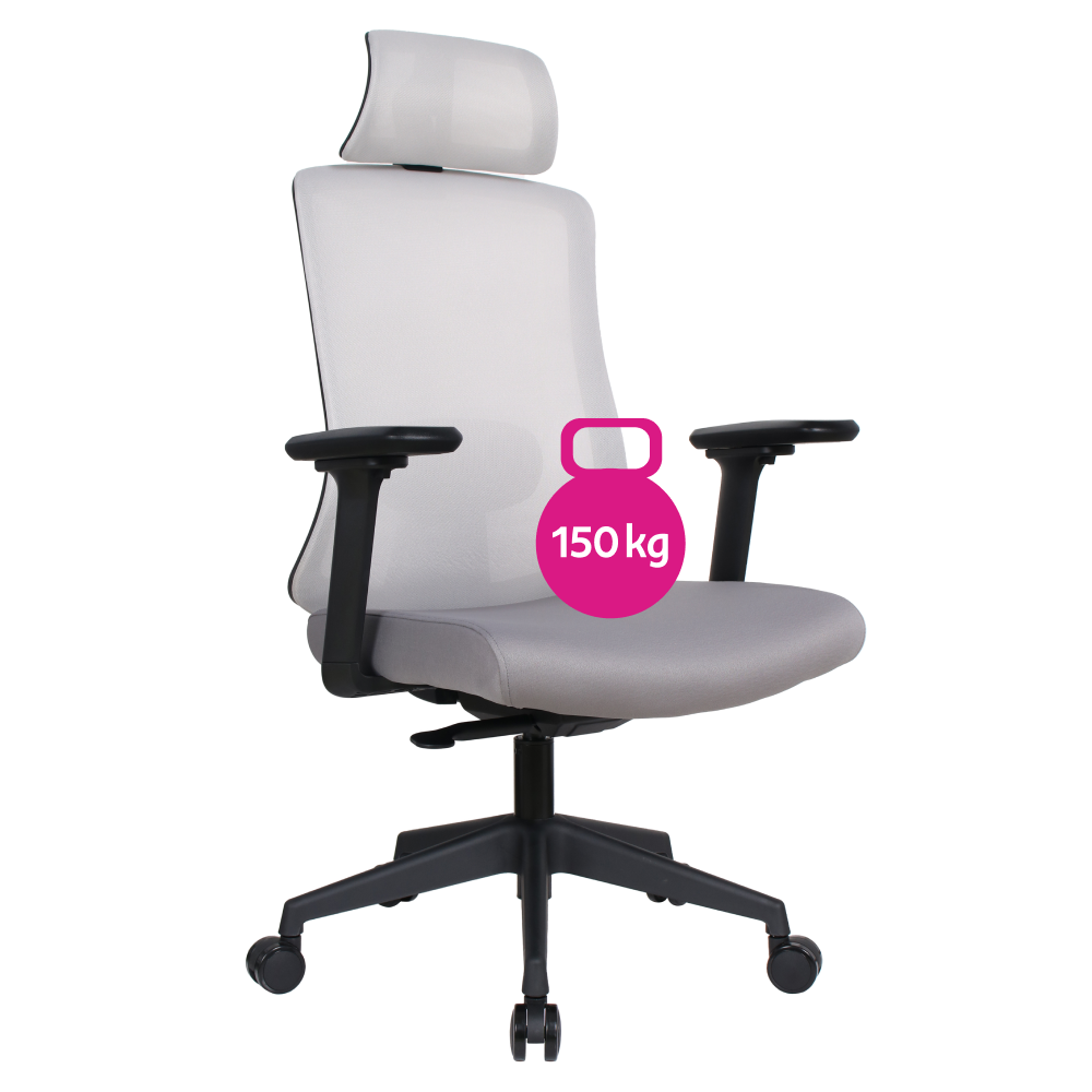 Scaun de birou, gri/negru, portanta 150 kg, ROSANO