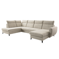 Set de canapea extensibila ROTTO ROH U, bej, pe dreapta