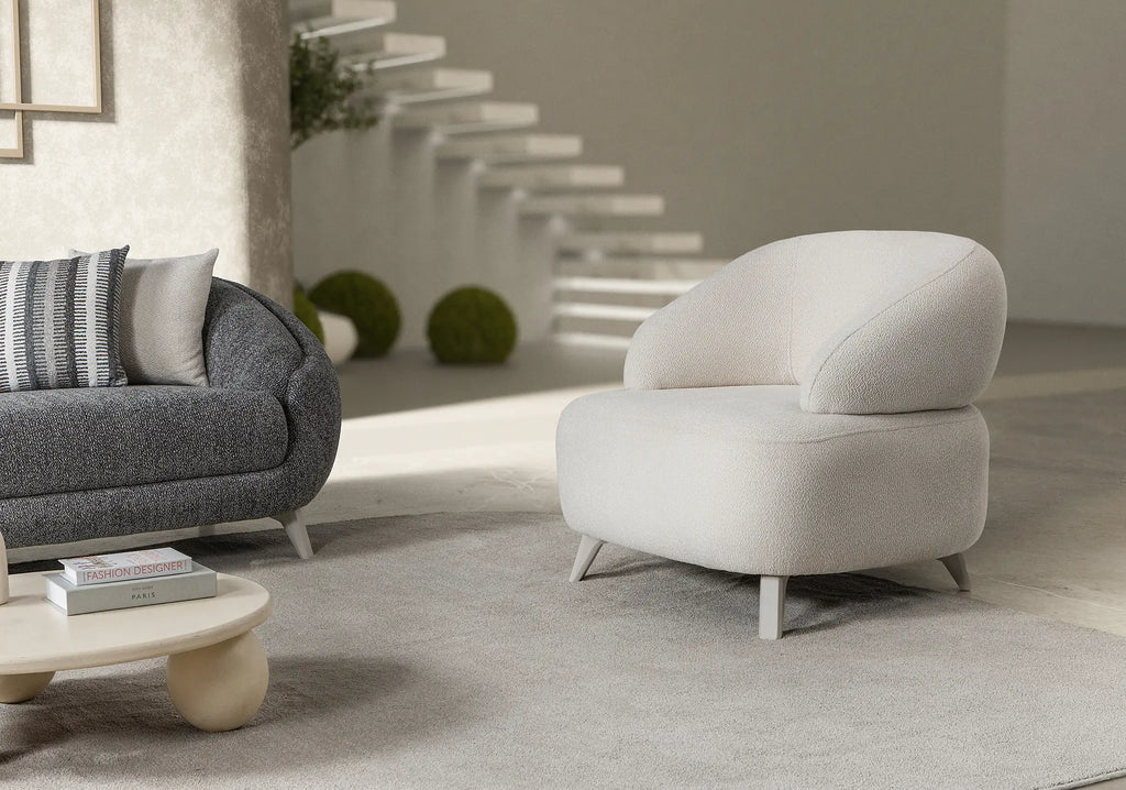 Fotoliu modern Boucle Jesse – Maxinova (imaginea 1)