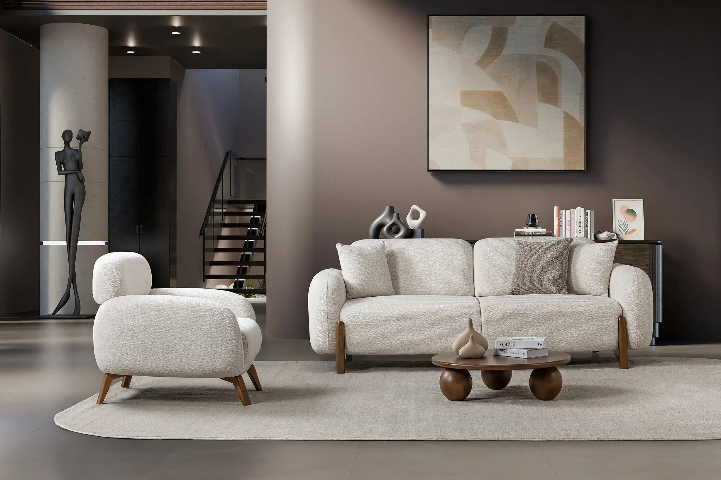 Fotoliu modern Boucle Belize – Maxinova (imaginea 3)