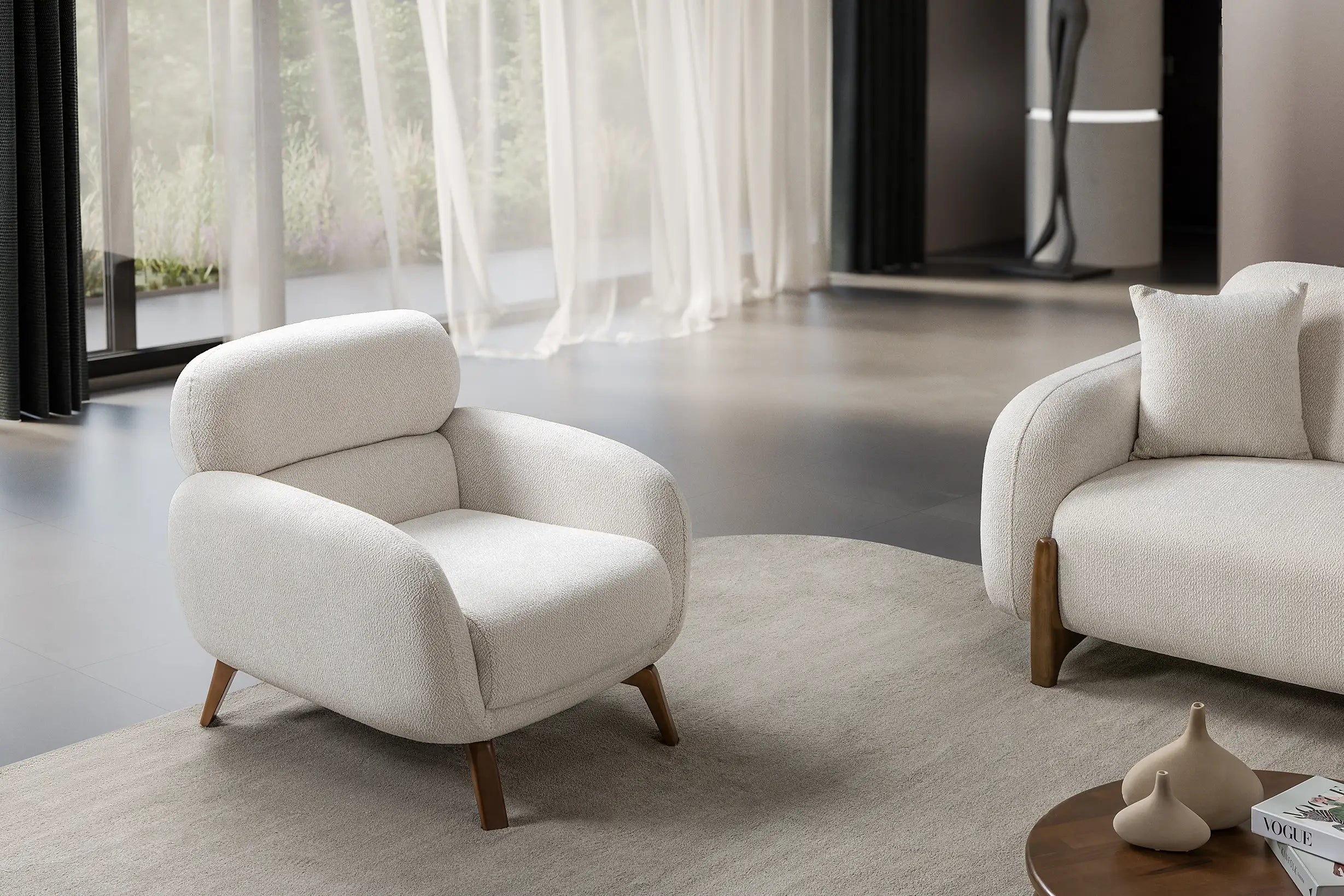 Fotoliu modern Boucle Belize – Maxinova (imaginea 1)