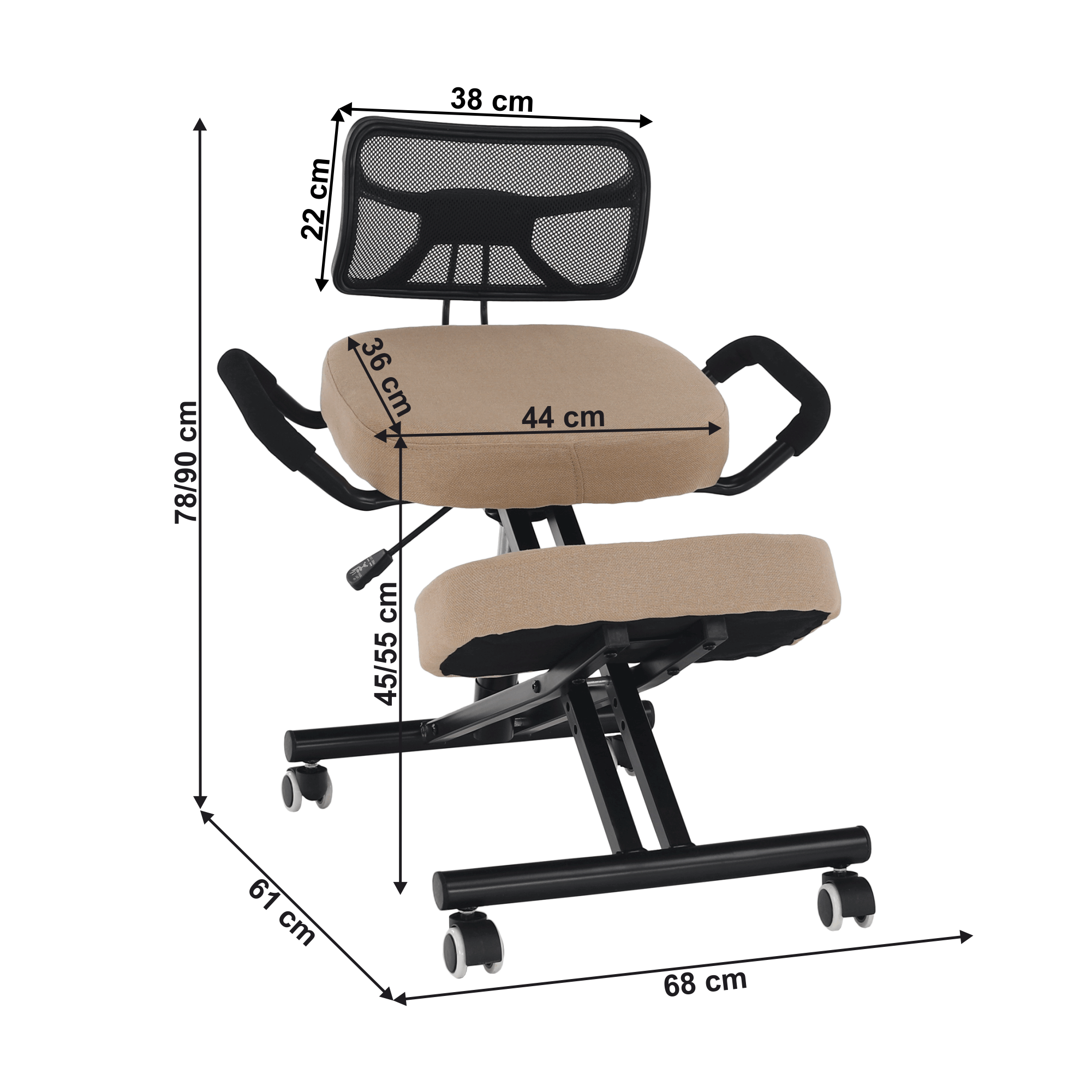 Scaun ergonomic tapitat RUFUS, vedere 7