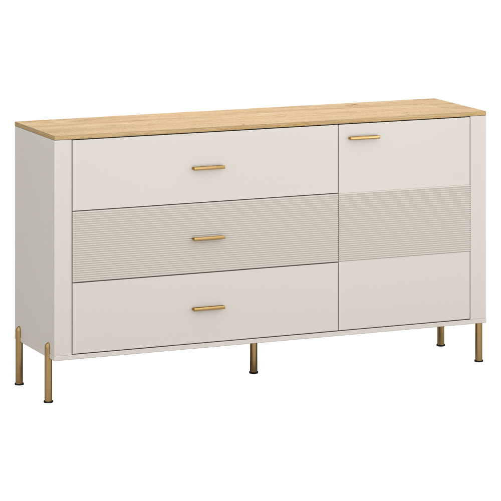 Comoda RUNOL 1D3S, casmir/stejar de piatra