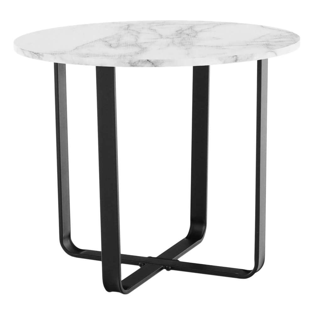 Masuta de cafea SALINO, marmura alba/metal negru